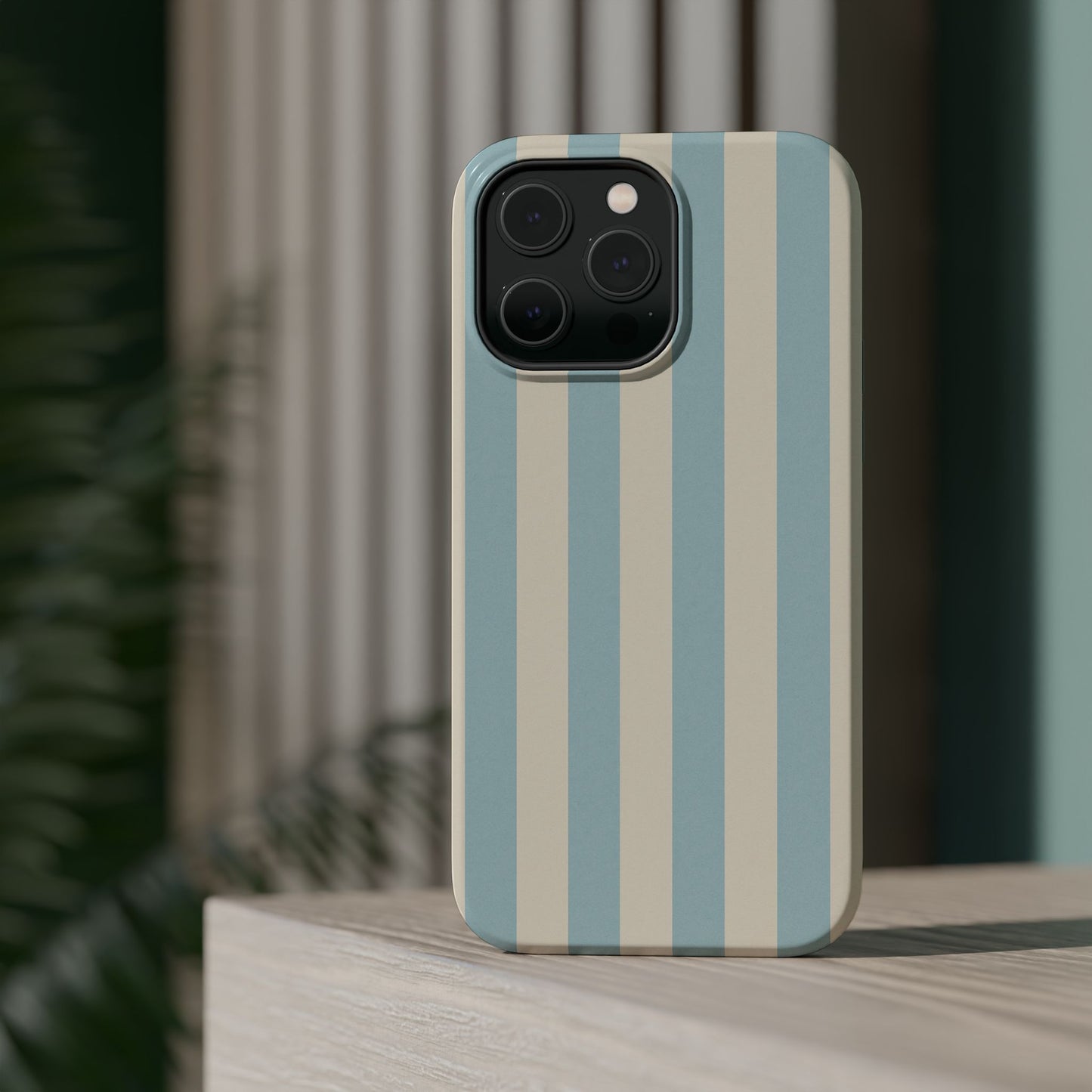 Blue Strips Pattern iPhone Case Compatible with MagSafe
