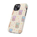 Cute Pastel Bear Impact Phone Case | Heart & Star Kawaii Pattern  Shamo's