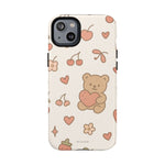Teddy Berry Cozy Strawberry Pattern iPhone Case with MagSafe