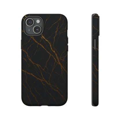 Black Marble Tough iPhone Case
