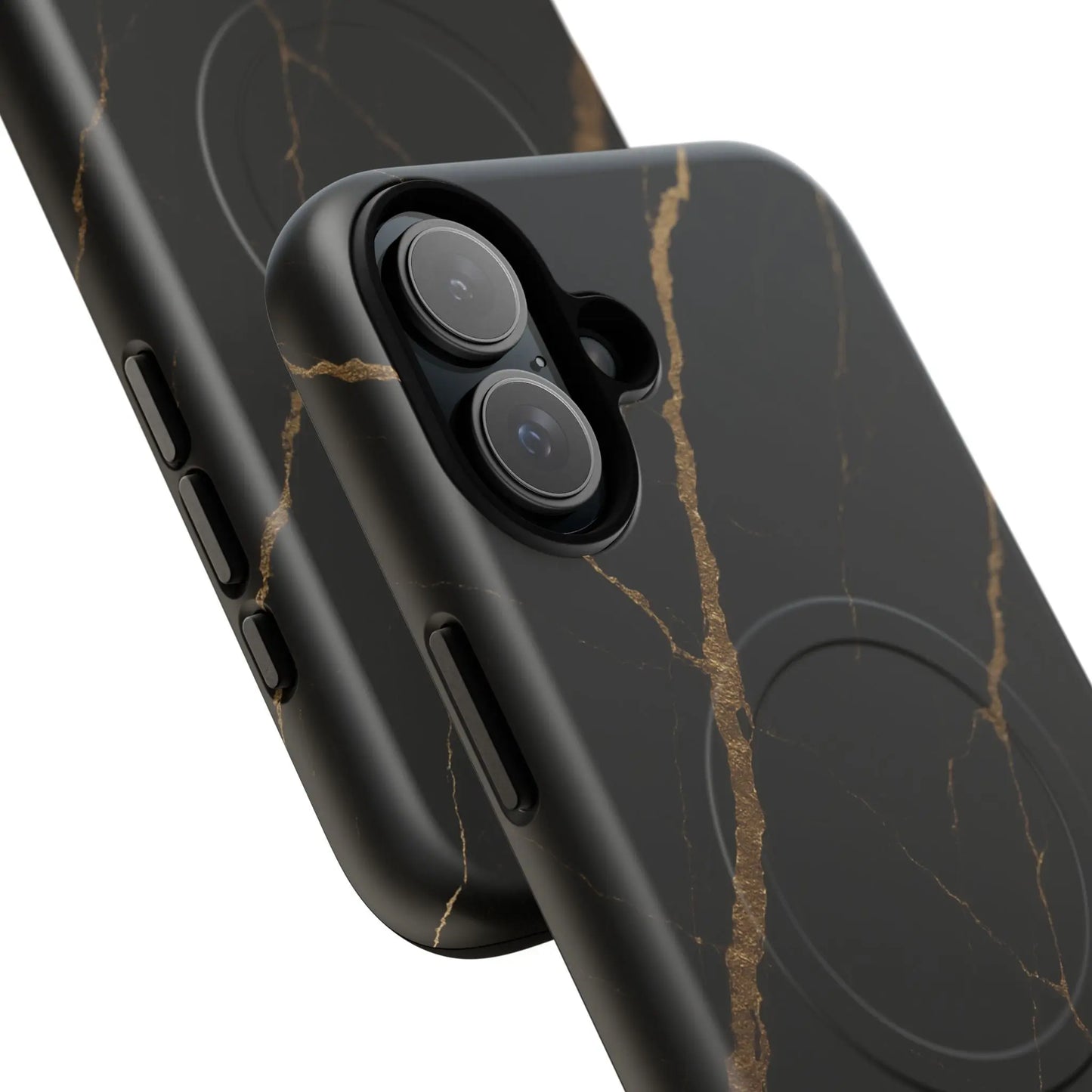 Black & Gold Marble iPhone Case with MagSafe