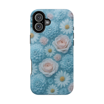 Frozen Floral Rose & Daisy Impact iPhone Case | MagSafe compatible  Shamo's iPhone 16 Plus / Glossy