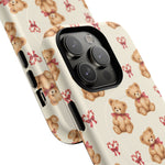 Coque iPhone Ourson des fêtes et sucres d’orge en forme de cœur avec MagSafe