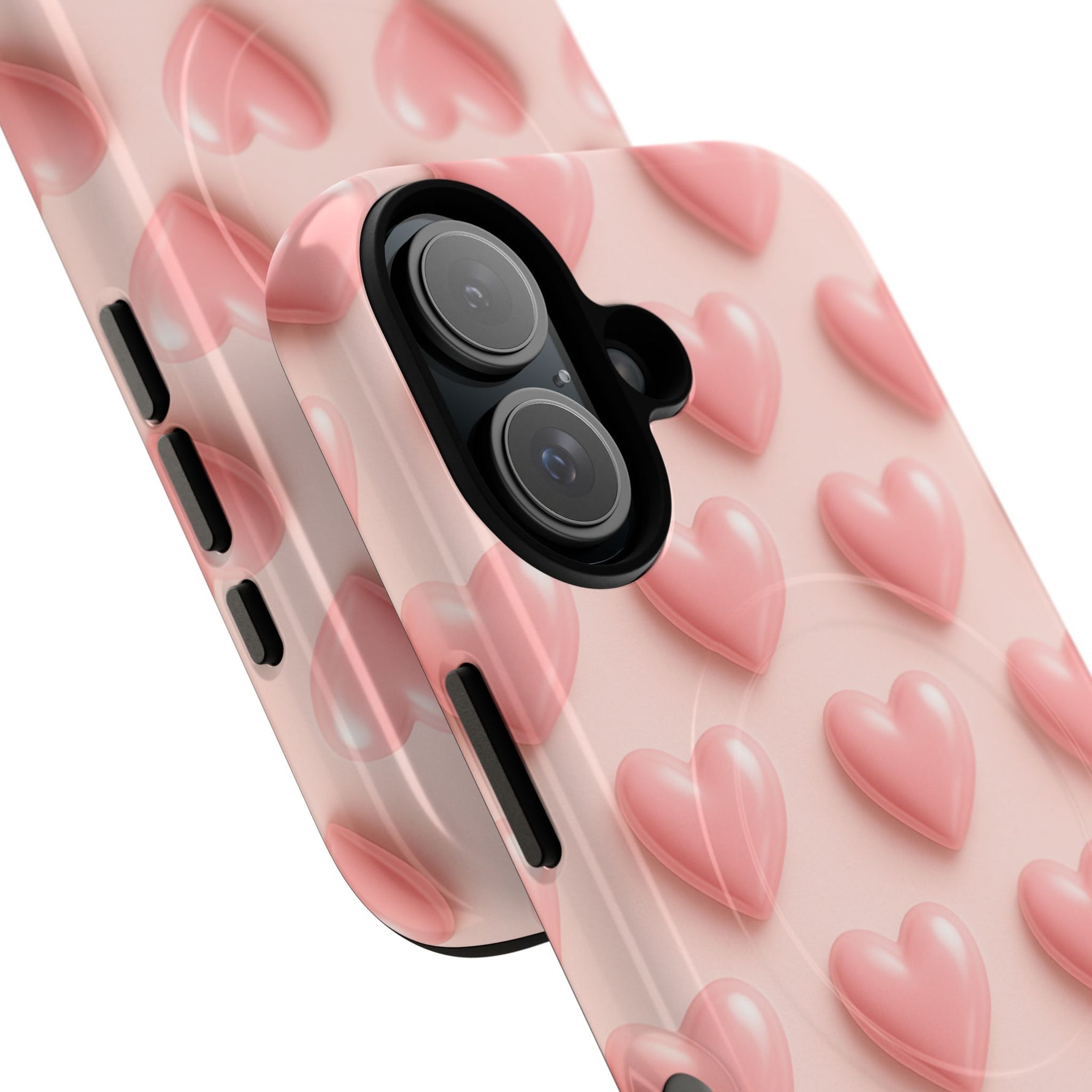 Baby Pink Pearl Hearts 3D iPhone Case | MagSafe - Shamo's
