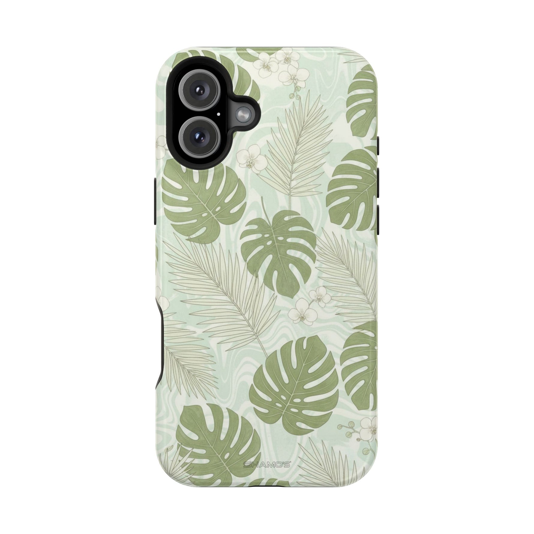 Tropical Monstera Phone Case, Impact-Resistant Magnetic iPhone Cover with MagSafe Compatibility