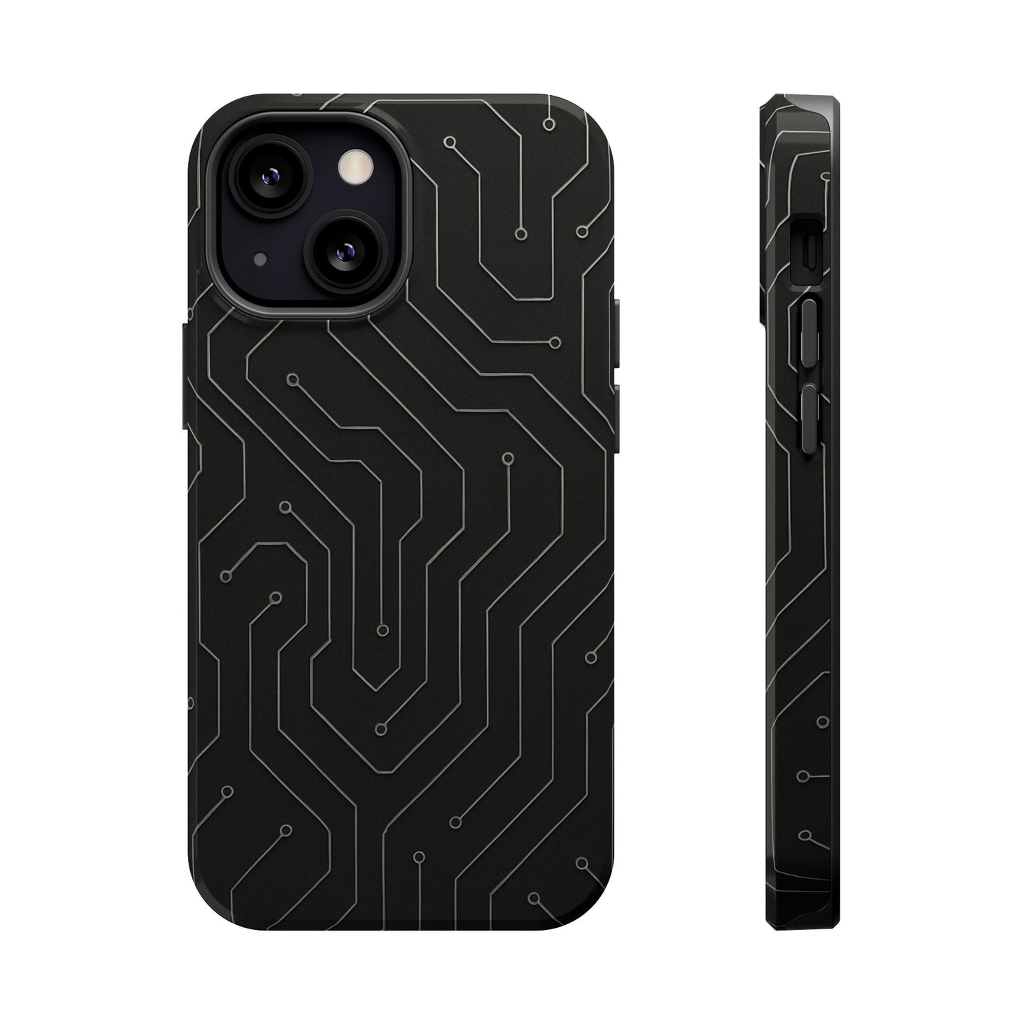Black Circuit Board Design iPhone Case | MagSafe  Shamo's iPhone 13 Mini / Glossy