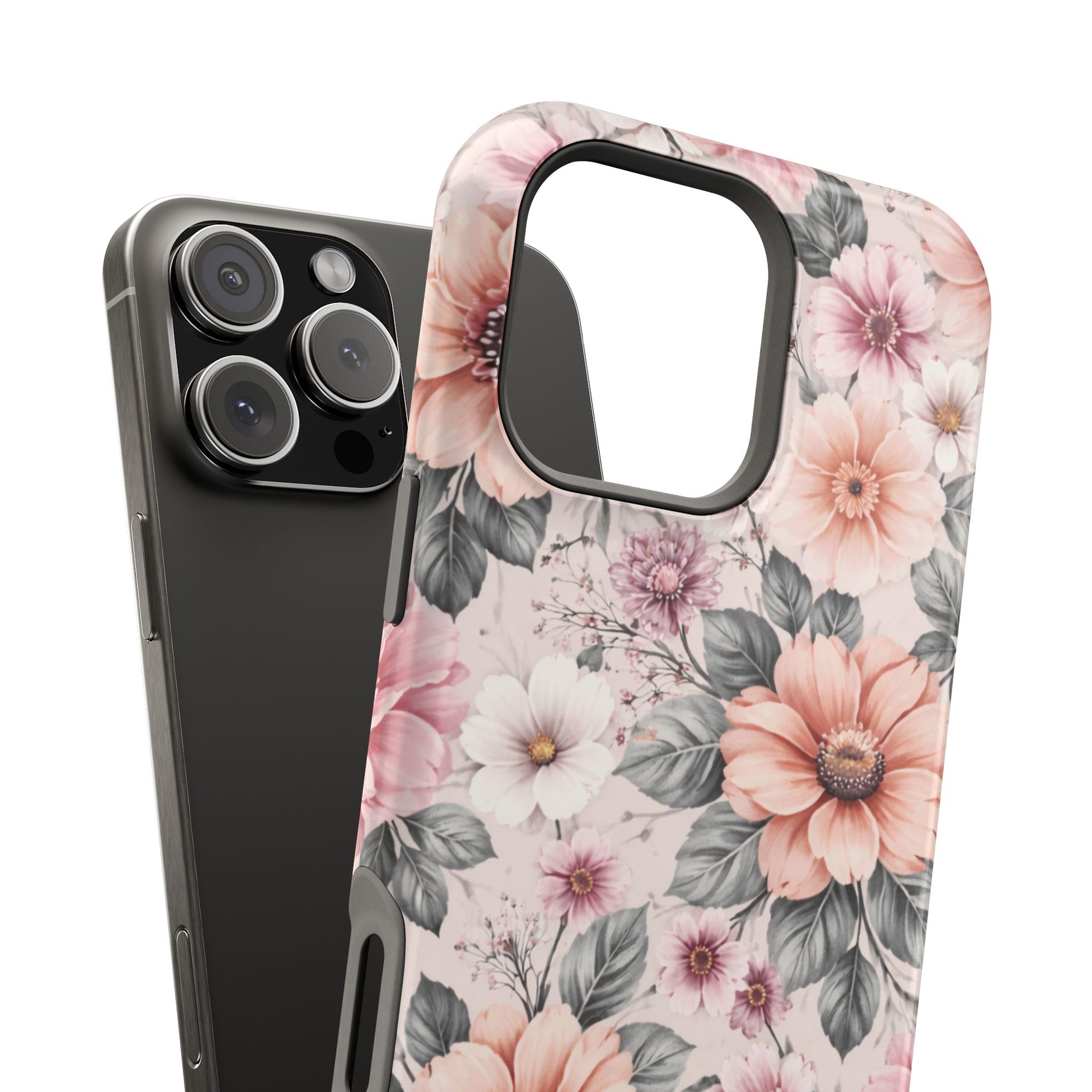 Floral Impact-Resistant Magnetic Phone Case