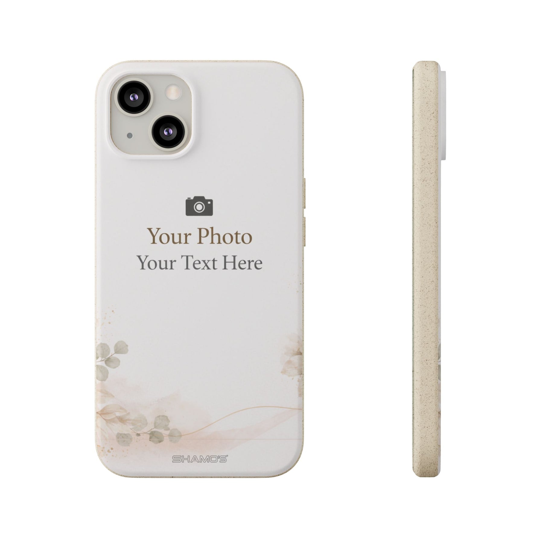Personalizable Biodegradable Custom Phone Case | Add your own Photo and Text - iPhone 13 - Shamo's