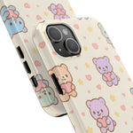 Cute Pastel Bear Impact Phone Case | Heart & Star Kawaii Pattern  Shamo's