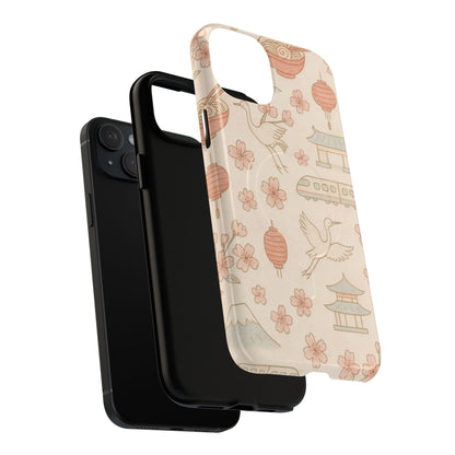 Japan Hand-Drawn Cherry Blossom iPhone Case with MagSafe