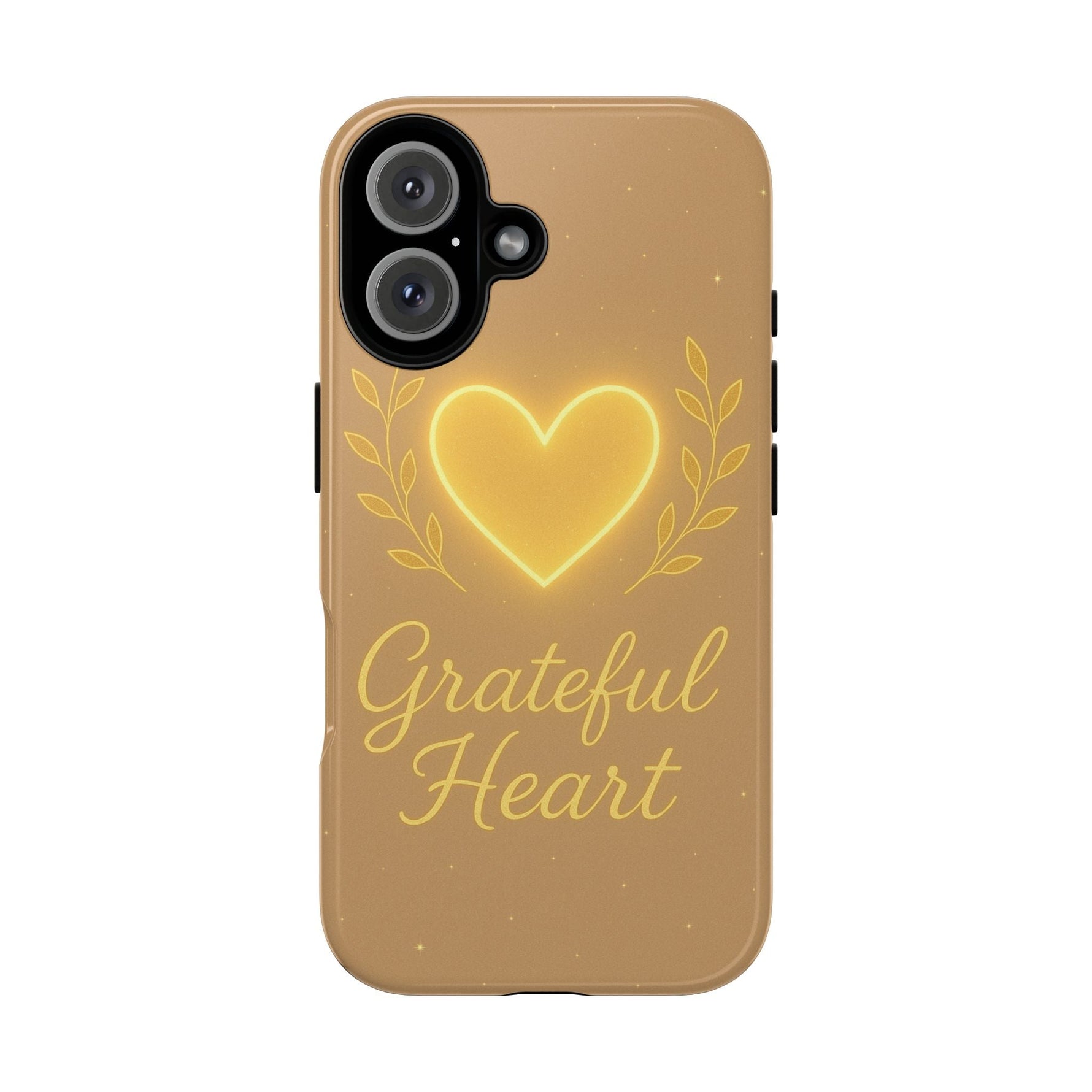 Grateful Heart iPhone Case — Warm Neon Heart  Shamo's iPhone 16 / Glossy