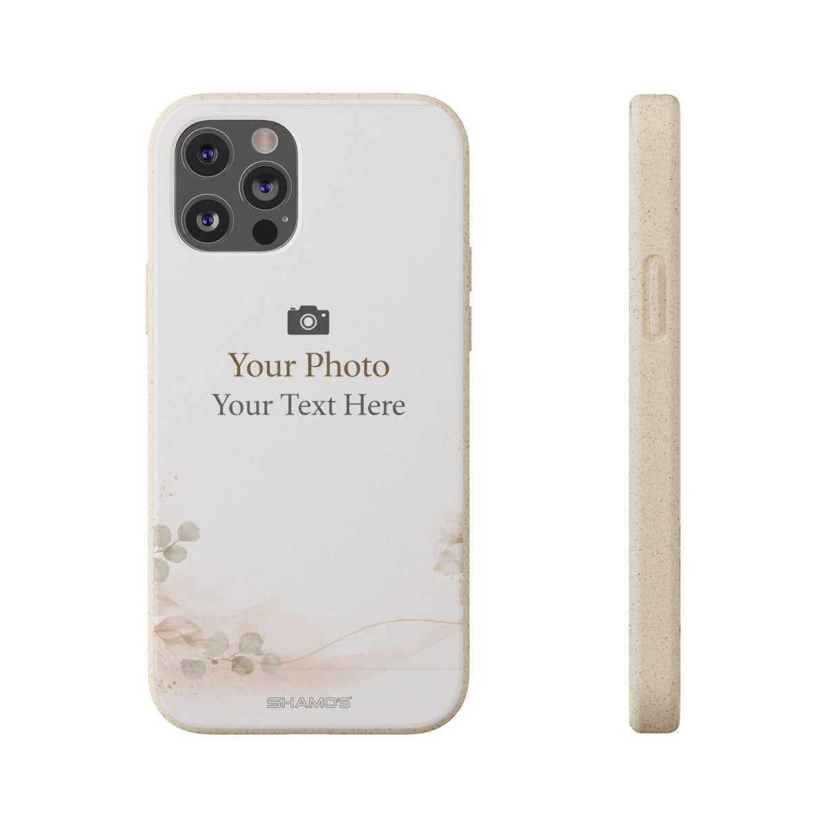 Personalisierbare, biologisch abbaubare Handyhülle | Fügen Sie Ihr eigenes Foto und Ihren eigenen Text hinzu