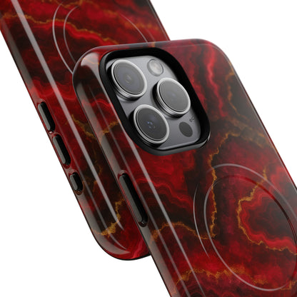Red Marble iPhone Case with MagSafe - Shamo's
