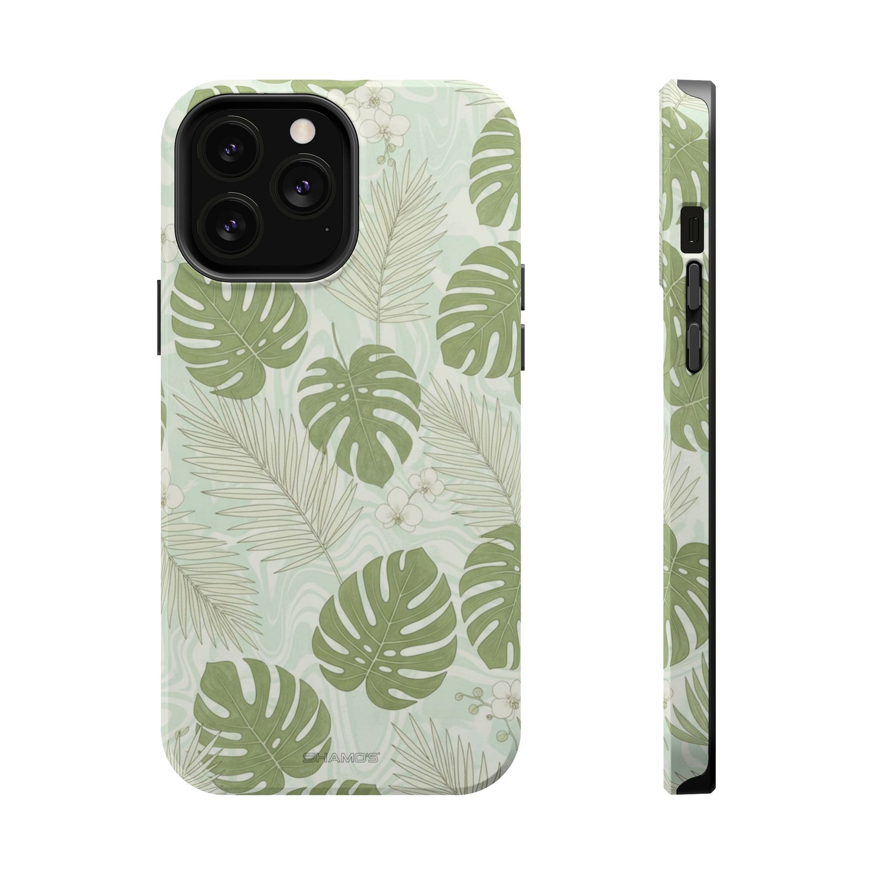 Tropical Monstera Phone Case, Impact-Resistant Magnetic iPhone Cover with MagSafe Compatibility