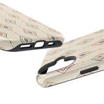 Desert Diamonds – Pastel Geometric Pattern MagSafe Phone Case, glossy vertical dual-camera model, port openings and edge details