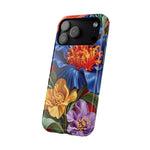 Electric Paradise MagSafe Phone Case – Cobalt Floral & Coral Waves | Glossy