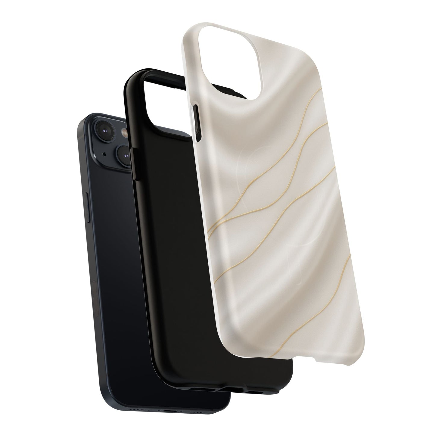 White Silk Gold Luxury iPhone Case with MagSafe