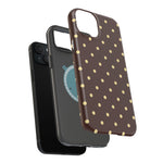 Polka Dot iPhone Case — Brown & Cream Protective Cover with MagSafe compatibility  Shamo's