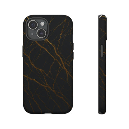 Black Marble Tough iPhone Case
