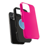 Neon Pink MagSafe Compatible Impact-Resistant Phone Case Hot Pink
