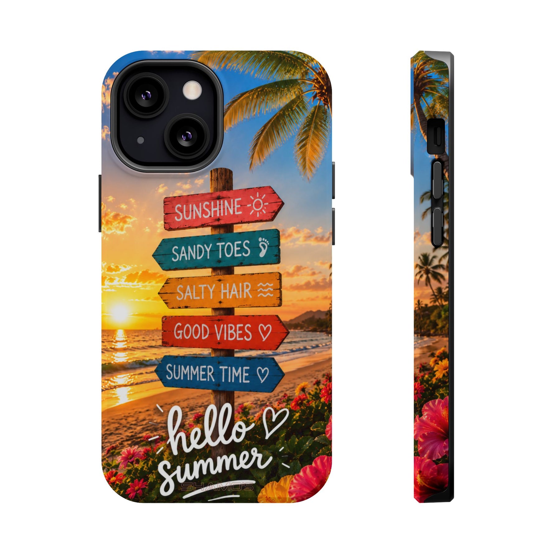 Hello Summer Phone Case — Tropical Beach MagSafe Impact-Resistant Case