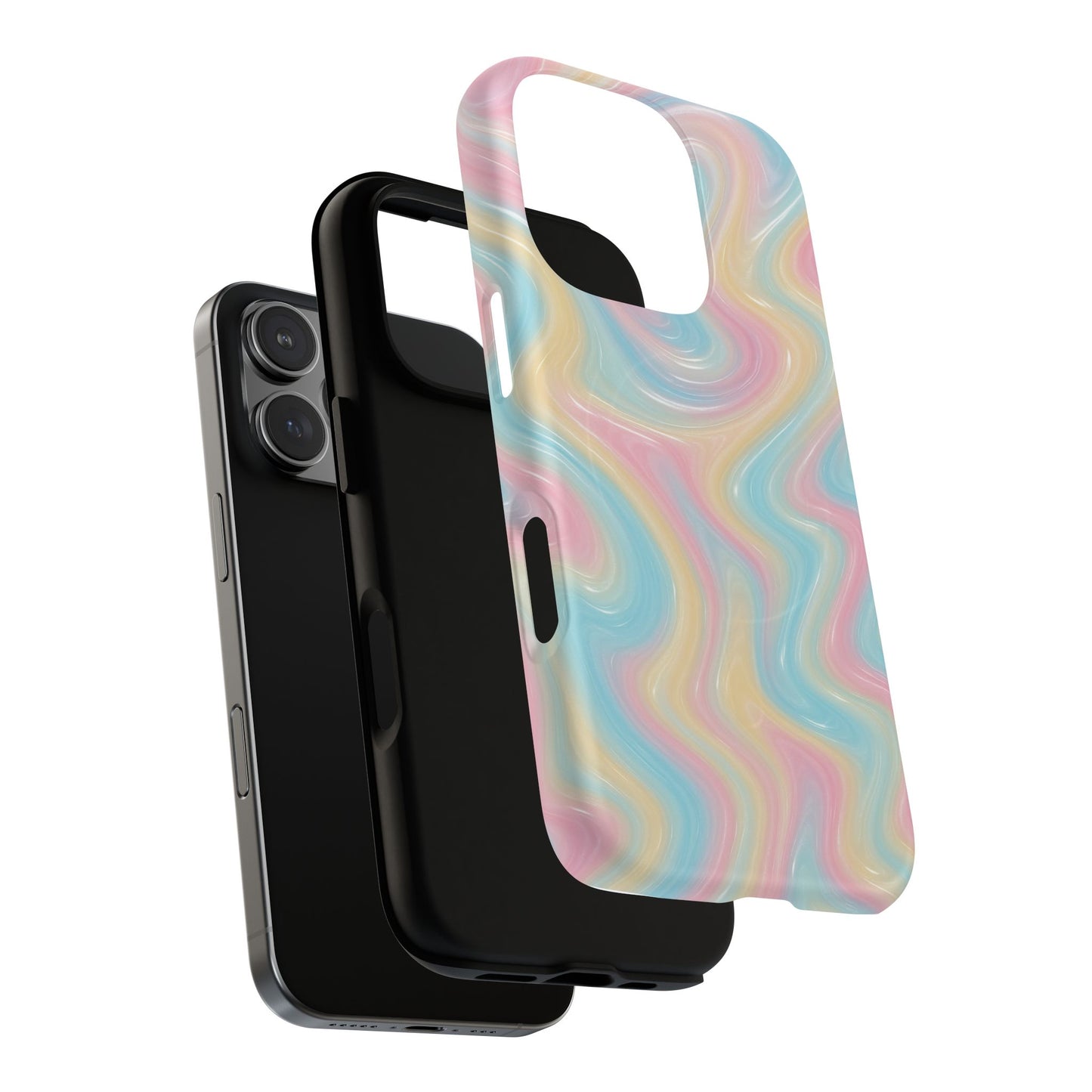 Rainbow Marble Swirl iPhone Case with MagSafe