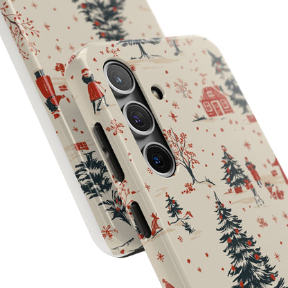 Winter Village Holiday Tough iPhone Case — Vintage Holidays & Snow Scene