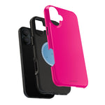Neon Pink MagSafe Compatible Impact-Resistant Phone Case Hot Pink