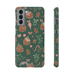 Holiday Gingerbread Phone Case with Card Holder — Festive Green Candy Cane Design  Shamo's Samsung Galaxy S21 / Glossy / Without gift packagi