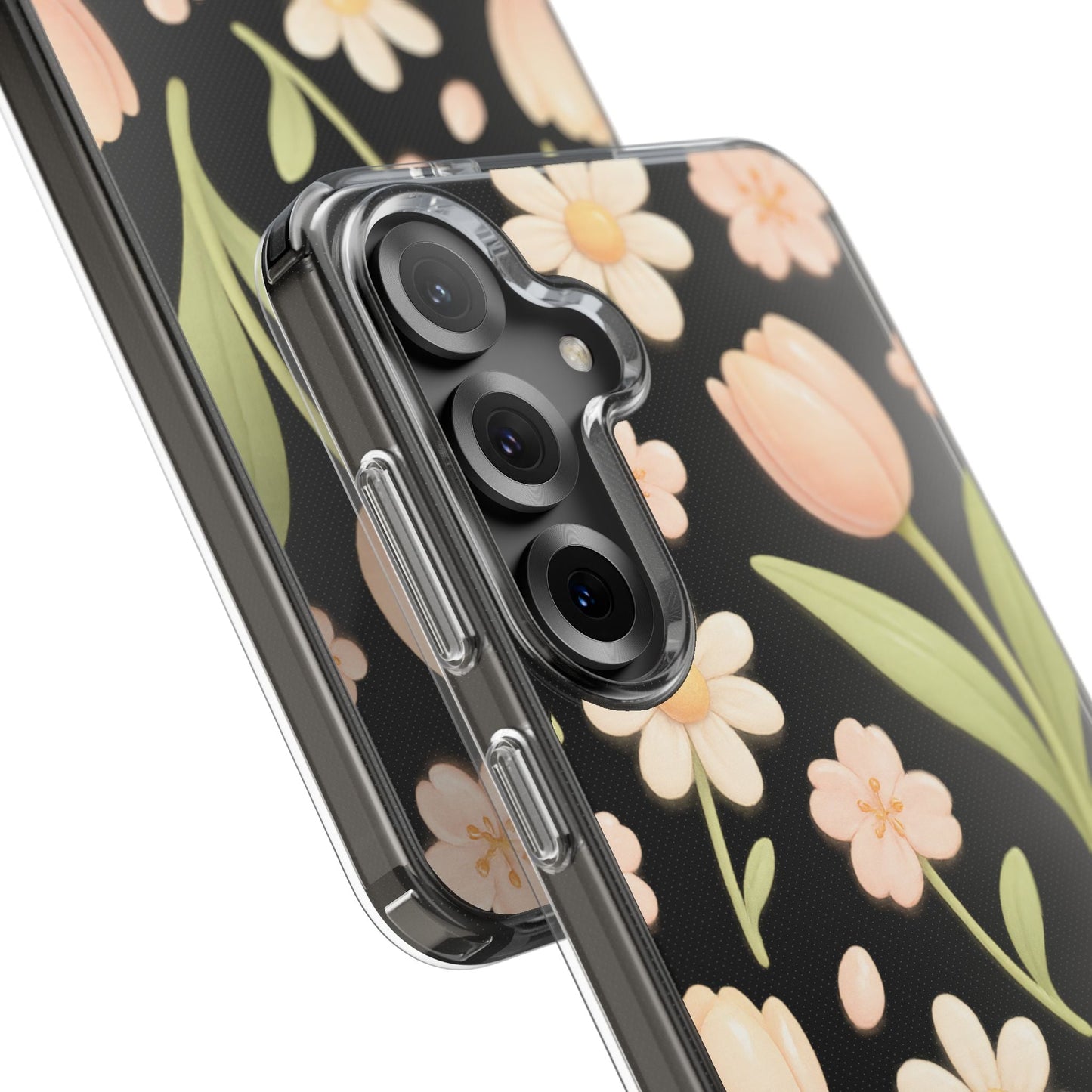 Floral Impact-Resistant Clear iPhone Case