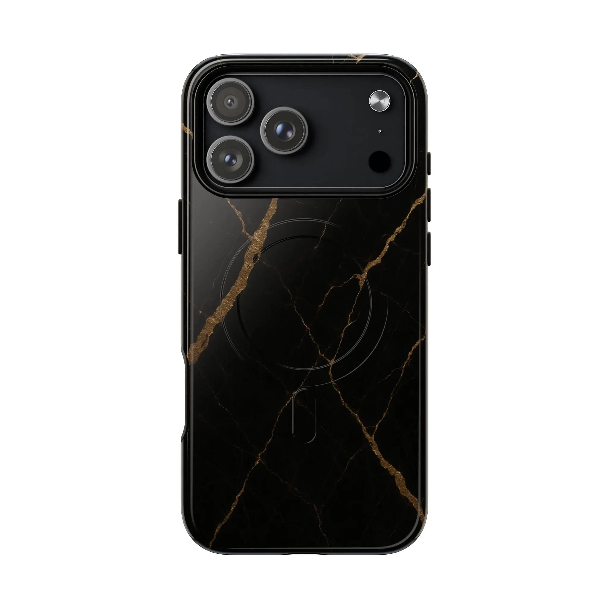 Black & Gold Marble iPhone Case with MagSafe - Shamo's