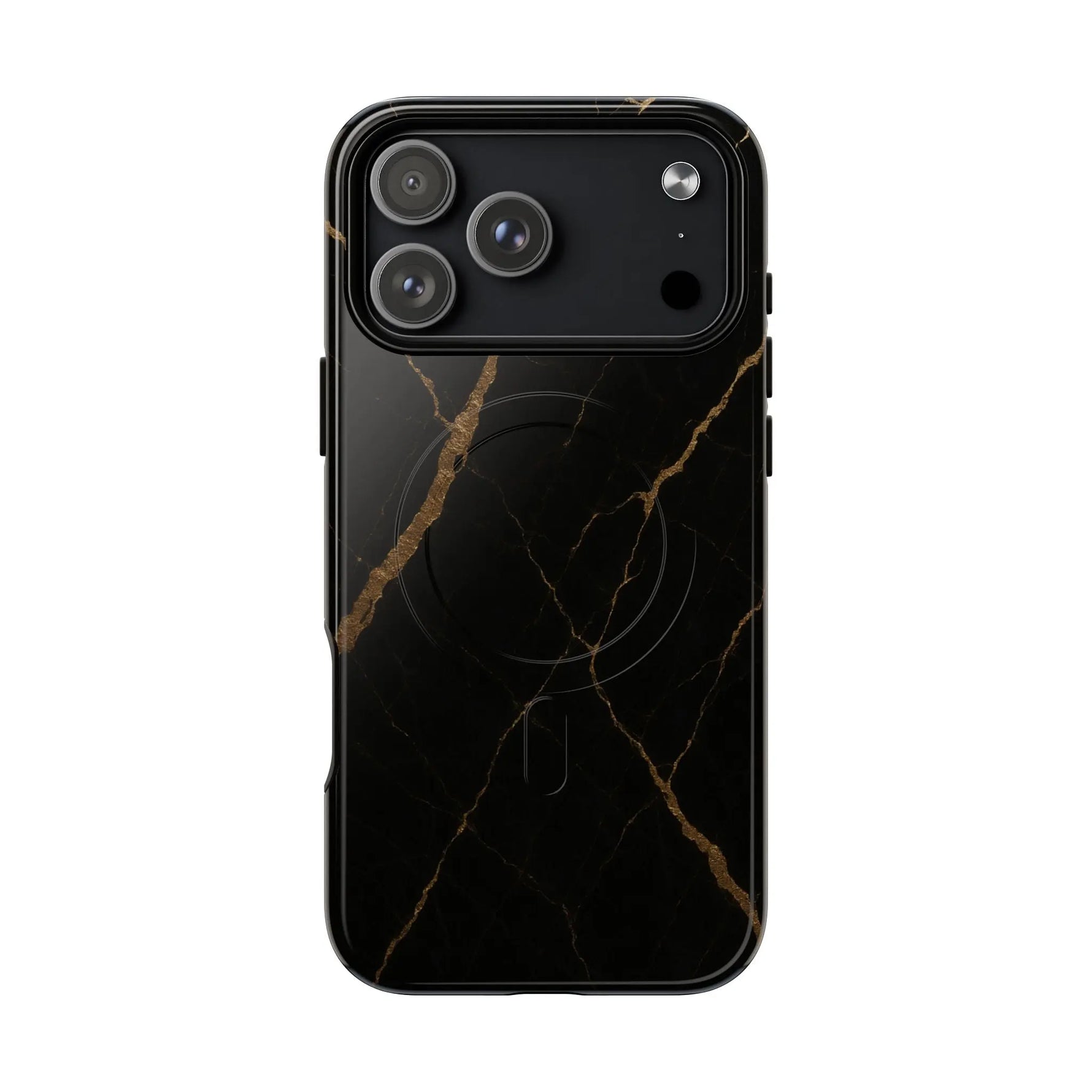 Black & Gold Marble iPhone Case with MagSafe - Shamo's