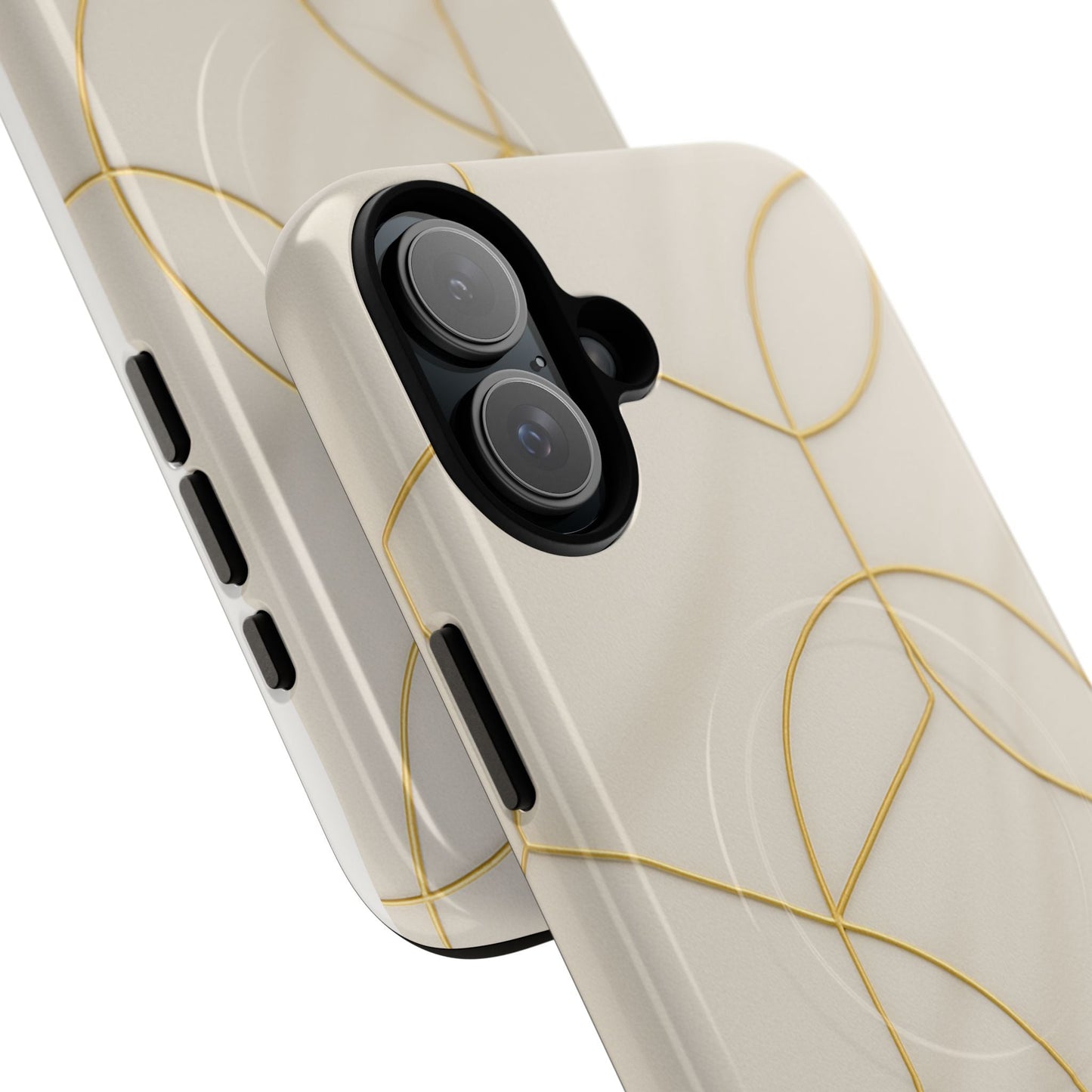 Gold Geometry on Silk Luxury Series iPhone Case with MagSafe