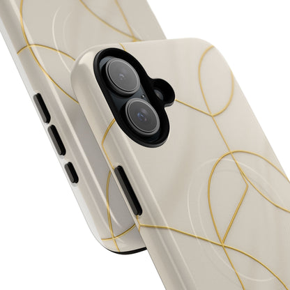 Gold Geometry on Silk Luxury Series iPhone Case with MagSafe