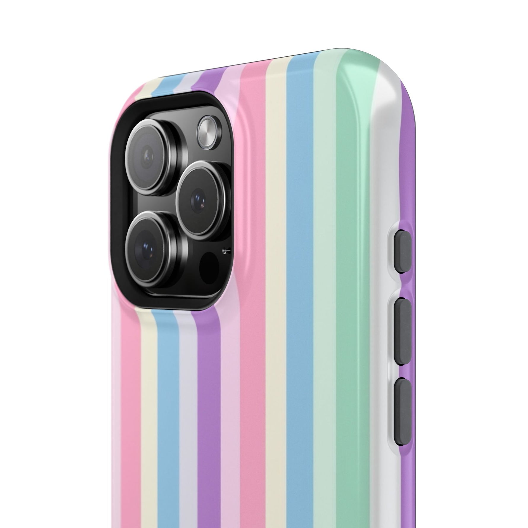 Pastel Stripe MagSafe Compatible Magnetic Impact-Resistant Phone Case - iPhone 17 / Glossy - Shamo's