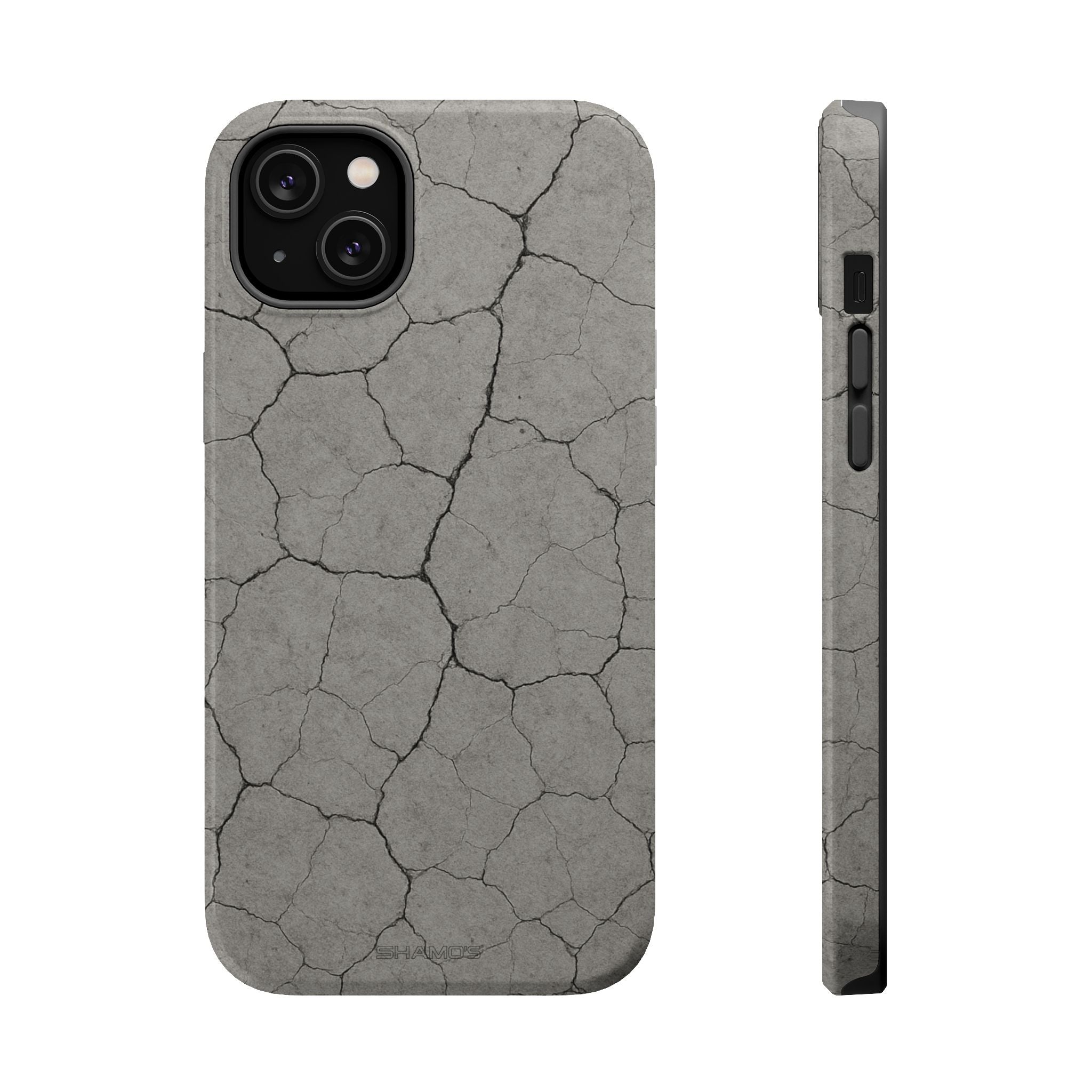 Cracked Concrete Texture iPhone Case with MagSafe compatibility - iPhone 14 Plus / Glossy - Shamo's