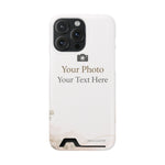 Funda para teléfono personalizable con tarjetero | Añade tu propia foto y texto