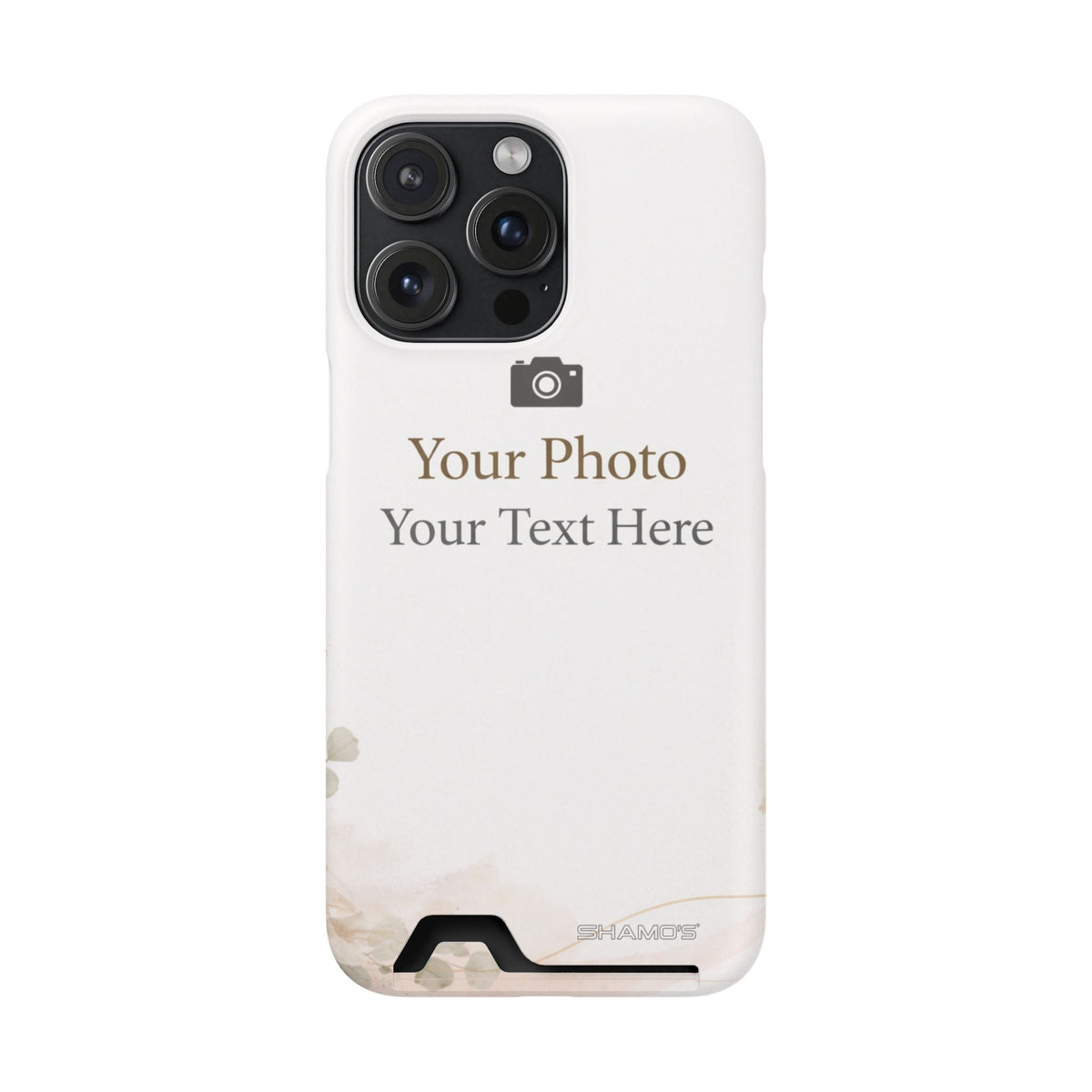 Funda para teléfono personalizable con tarjetero | Añade tu propia foto y texto