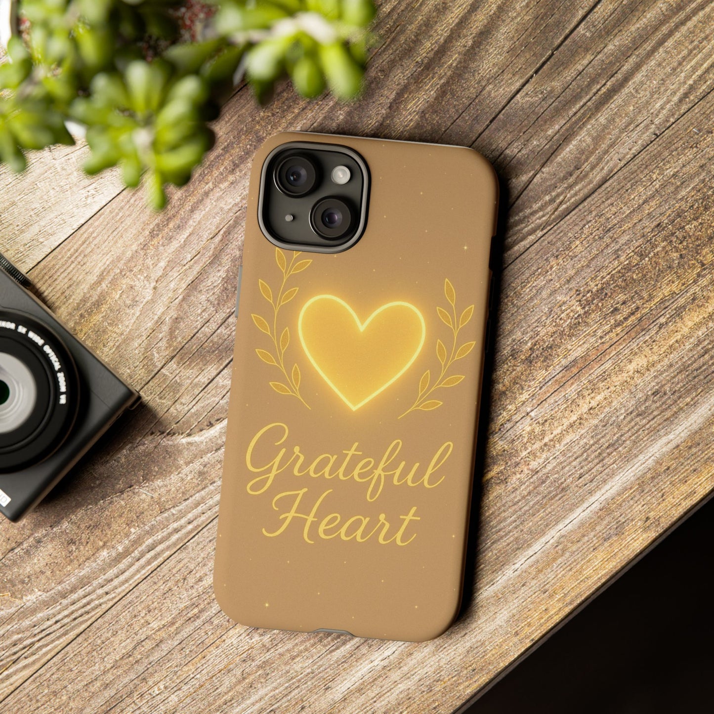 Grateful Heart iPhone Case — Warm Neon Heart