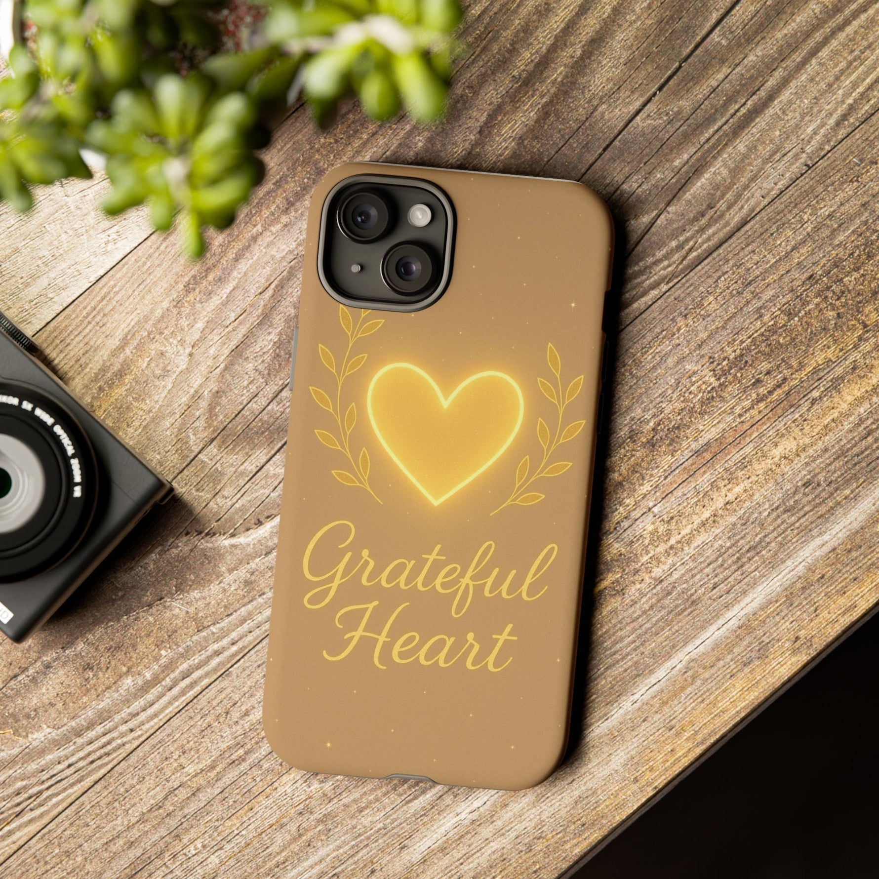 Grateful Heart iPhone Case — Warm Neon Heart  Shamo's