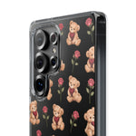 Romantic Teddy Bear Impact-Resistant Phone Case with Heart Design