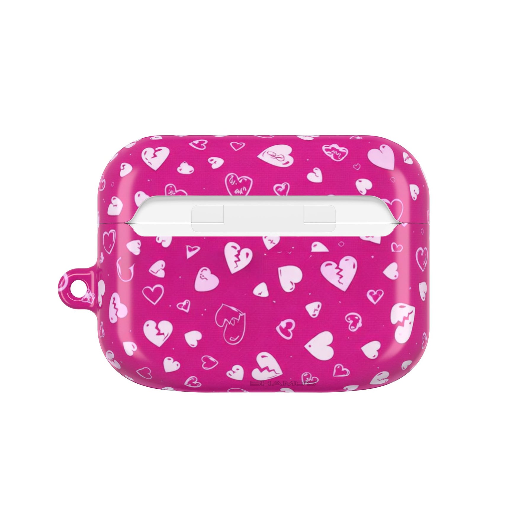 Pink Broken Heart Pattern AirPod Case — Cute Valentine Protective Charging Case