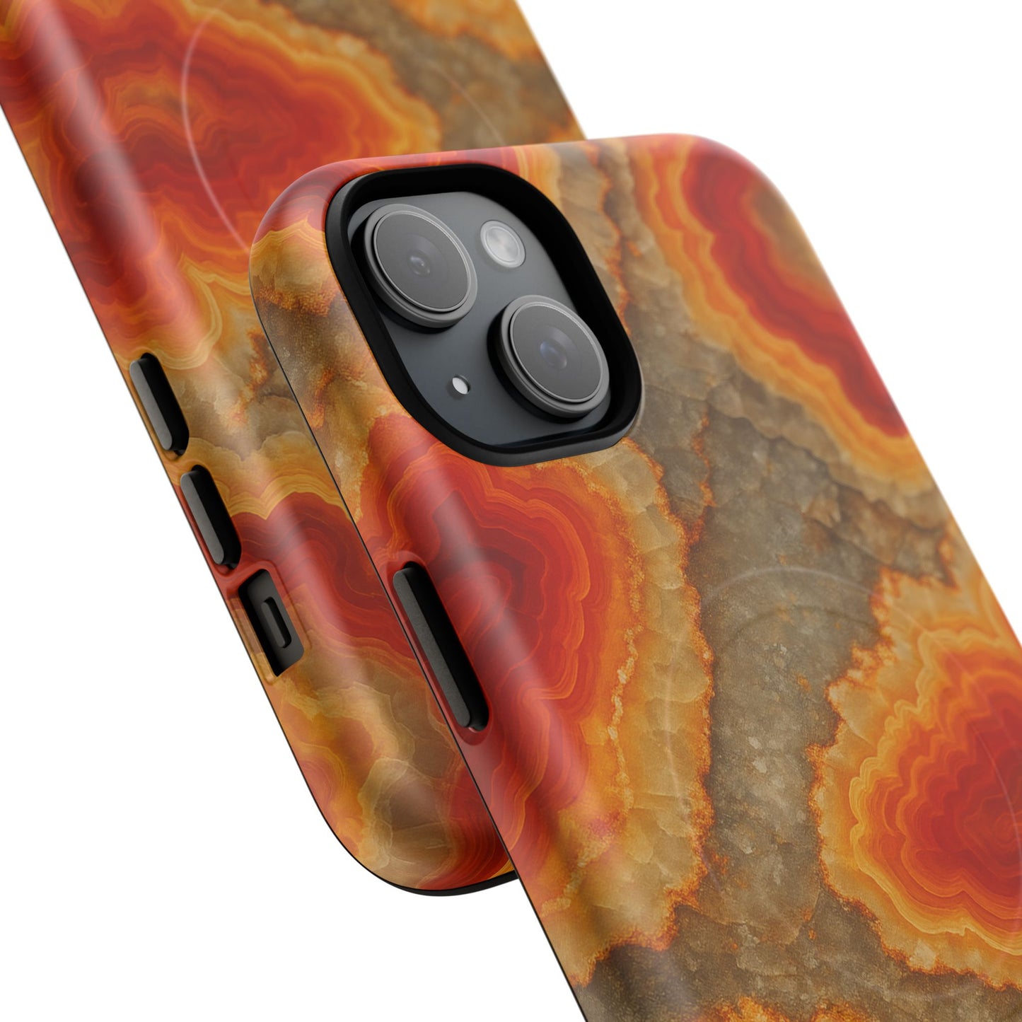 Agate Glow Marble iPhone Case Orange Geode Stone Design with MagSafe - Shamo's