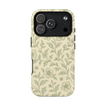 Sage Green Vintage Floral Pattern iPhone Case | MagSafe Compatible - Shamo's