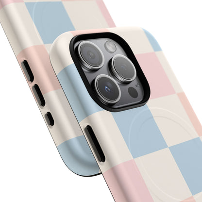 Pastel Checkerboard Pattern iPhone Cases - MagSafe
