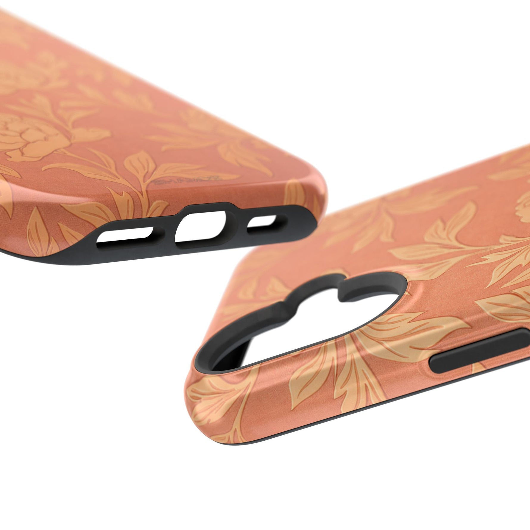 Floral Rose Gold Magnetic Impact-Resistant iPhone Case, MagSafe Compatible - iPhone 17 / Glossy - Shamo's