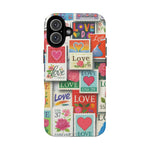 Vintage Romantic Love Stamp iPhone Case | Tough Protection + MagSafe