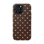 Polka Dot iPhone Case — Brown & Cream Protective Cover with MagSafe compatibility  Shamo's iPhone 15 Pro Max / Matte