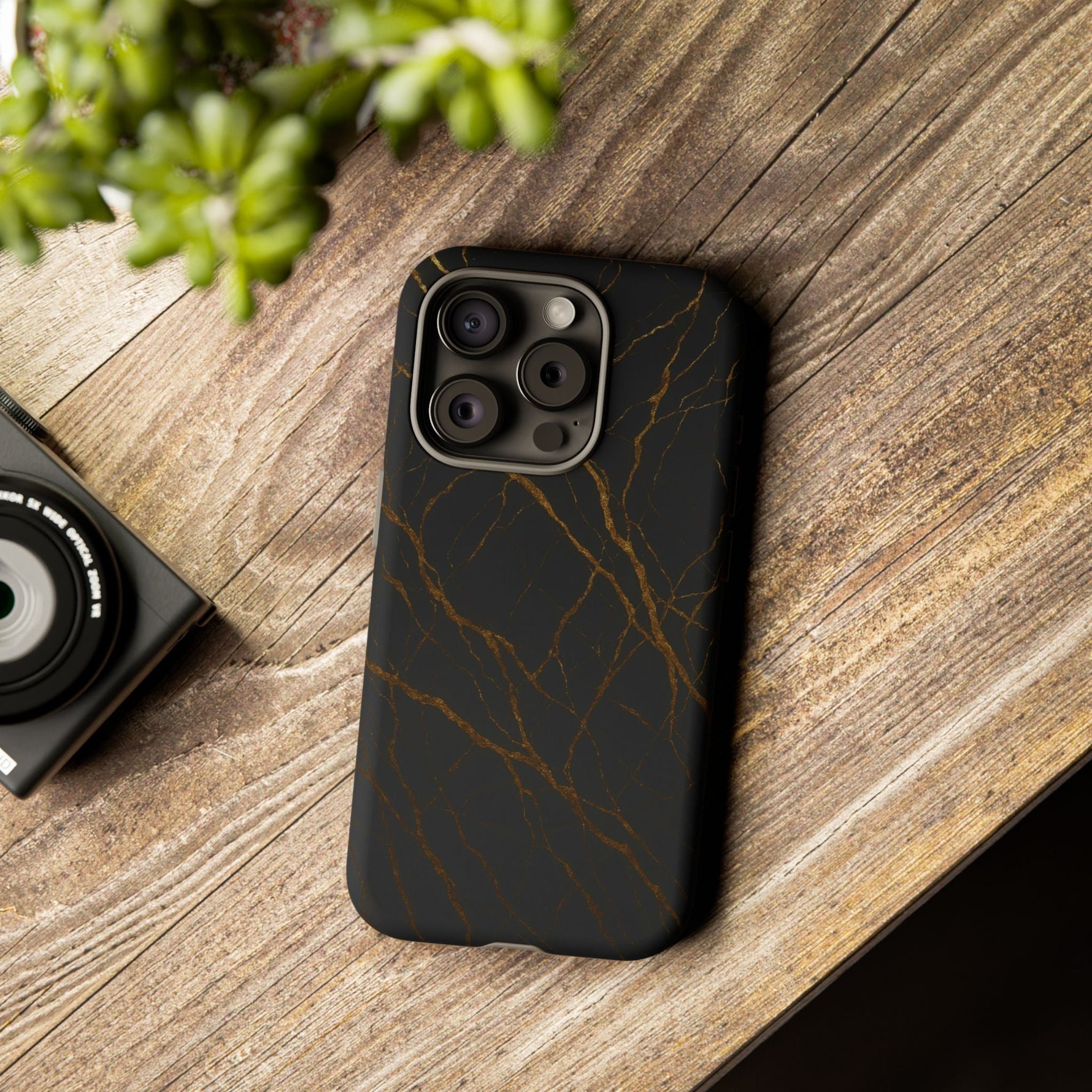 Black Marble Tough iPhone Case  Shamo's
