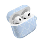 Pastel Blue Bow Pattern AirPod Case — Elegant Bow Pattern Protective Cover